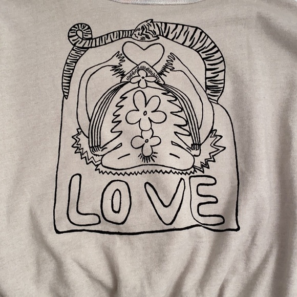 Free People Feel The Love gray multicolor tie dye collar boho pullover - Picture 10 of 10